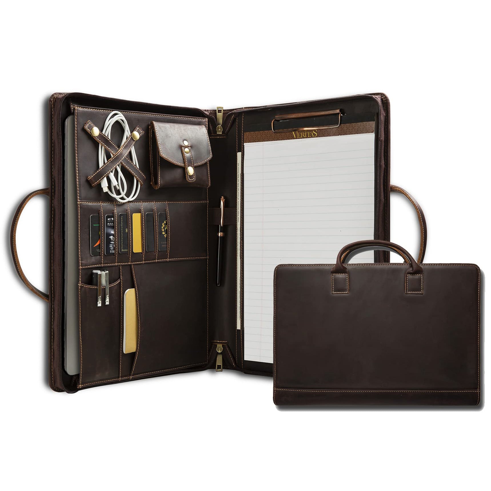 New Arrival Vintage-Style Briefcase Made From Full-Grain Crazy Horse Leather Secondary image